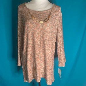 NWT Sunset Canyon Space Dye Necklace Tunic Top